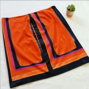 ANN TAYLOR graphic print cotton pencil skirt